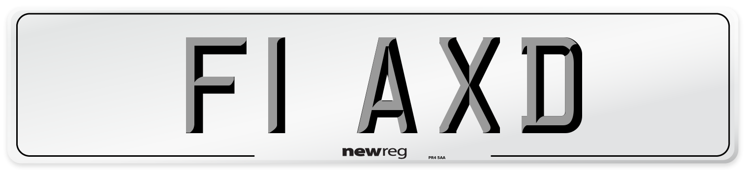 F1 AXD Number Plate from New Reg